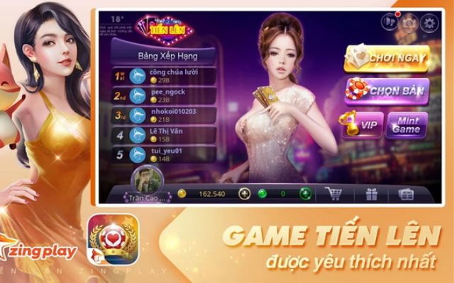 Game tiến lên được yêu thích tại Zingplay