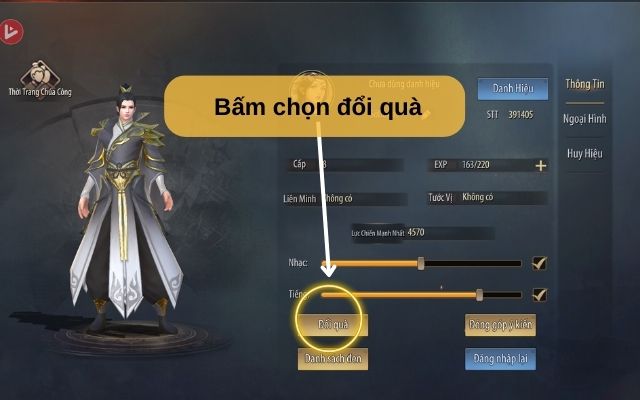 Bấm chọn đổi quà 